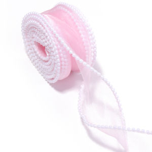 5 Thước/cuộn Ruy Băng Organza Viền Ngọc Trai 4cm Ren Lụa Sóng Dành Cho Phụ Kiện Tóc Trẻ Em Quà Tặng Thủ Công Lolita Trang Trí Hộp Quà Cưới