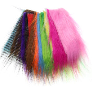 1 Bag 6 X 12CM Fly Tying Material Furabou Grizzly Color Craft Fur Fiber for Streamer Tail Wing Minnow Baitfish Body Material