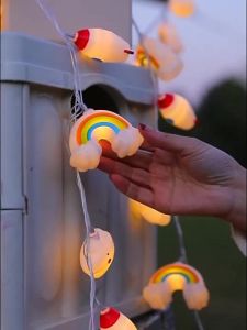 1.5M/10LED Rainbow Star Battery Box String Light String Childrens Room Night Market Stall Festive Decoration Lights