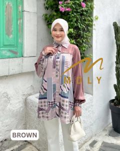 (9) MDLY LIVIA Baju Kemeja Atasan Kasual wanita Muslimah Livia Shirt By Mdly. Nazra Sha