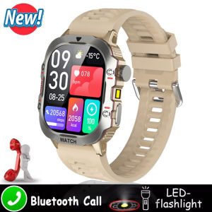 Rugged Military Smart Watch Flashlight Sport Watch for Men Women Inifnite Screen Heart Rate Monitor Multiple Sport Outdoor Watch