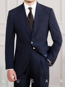 Business Casual One Button Striped Slim Fit Wrinkle Resistant Suit