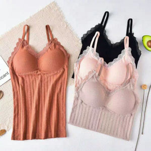 Áo Bra 2 Dây Dáng Dài Gân Tăm Viền Ren Co Giãn 4 Chiều Hieu Store24h - 3328