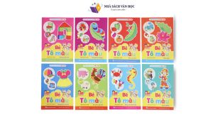 Sách -Tập Tô Màu Cho Bé Từ 3 - 4 Tuổi 8 Quyển Tô Màu Song Ngữ Anh - Việt