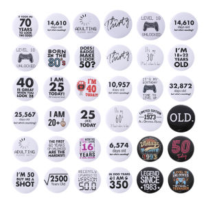 Funny Number Button Pins Cartoon Texts Quotes Tinplate Brooch Lapel Badges Creative Jewelry for Friends
