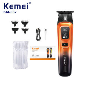 Kemei | Tông Đơ Cắt Tóc Điện Kemei KM-037 Cho Nam Sạc Nhanh Máy Cắt Râu Sử Dụng Tại Nhà Với 3-4 Lưỡi Dao Có Thể Điều Chỉnh Bằng Thép Không Gỉ