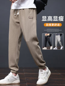 Khaki Casual Sports Pants for Men Spring Autumn Loose Fit Sweatpants Youth Fashion Trendy Brand Elastic Waist Long Trousers