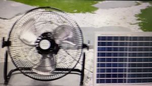 {SG Seller} 12 wind speed Strong Wind Rechargeable 12V With Battery Outdoor Solar Powered Portable Electric Fan{Local Store Warranty}