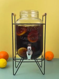 โหลจ่ายน้ำ พร้อมขาตั้ง วัสดุแก้วหนาพิเศษ มีให้เลือก 2 ขนาด 5/8ลิตร นำไปใช้กับ จ่ายน้ำหวาน น้ำผลไม้ เครื่องดื่ม