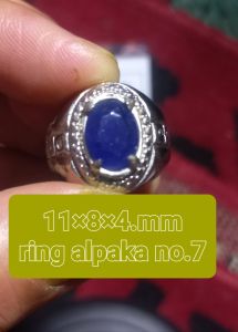 natural blue safire tanzania.comment HF.dimensi batu 11×8×4mm.ring alpaka no.7