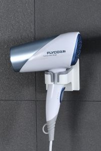 Hair Dryer Holder Hands-Free Wall Mounted Self Adhesive Abs Hair Blow Dryer Rack Organizer Compatible with Most Hair Dryers