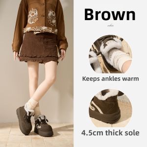Josiny | Fuzzy Warm Snow Boots Soft Soles Elevating