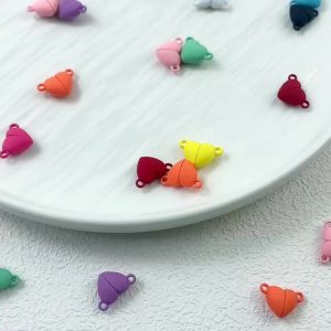 5pcs Magnetic Couple Pendant And Heart Shape Magnet Paired Loose Beads For Jewelry Making Diy Bracelet Neckalce Pendant Gift