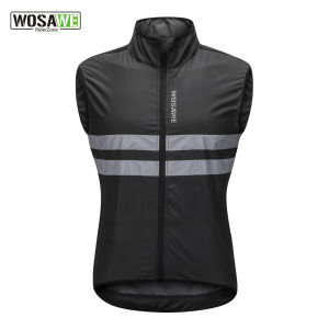 WOSAWE Men Autumn Cycling Vest Windproof Lightweight Windbreaker Gilet for Hiking Runing Fishing