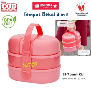 LIon Star Kotak Bekal Susun 3 in 1 SB-7 Lunch Kid Kotak Makan Anak