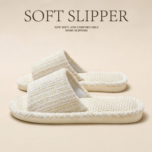 Dép Vải Lanh Thoáng Khí Thấm Hút Mồ Hôi Cho Nữ Mùa Xuân Thu 2025 Mới Trong Nhà Chống Trượt Chống Mùi Cotton Vải Lanh Cho Nam