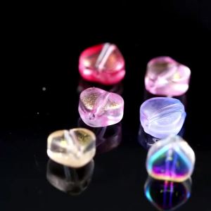 20pcs AB Color Heart Beads 6mm Red Czech Glass Loose Spacer Beads for DIY Earrings Necklace Jewelry Making Hairpin Accessories
