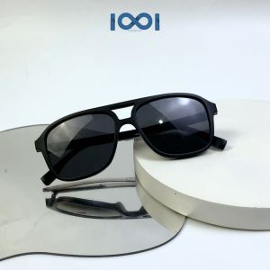 IOOI Eyewear -  Kacamata Aviator Hitam Sunglasses TR 90 Elastis UV 400 Pria Wanita 80-001