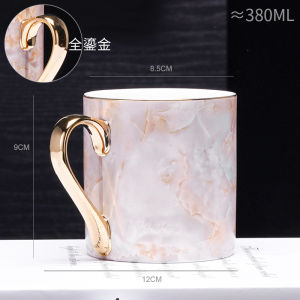 Luxurious Wedding Couple Toothbrush Cup Advanced Sensation Oral Care Ceramic Wash Cup Creative Handle Design Bathroom Accessories