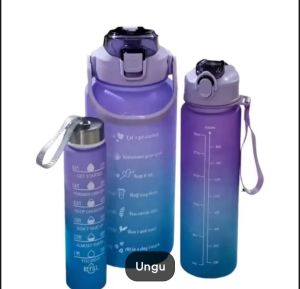 Termurah botol minum gradasi warna viral 3in1 2000ml+900ml+300ml