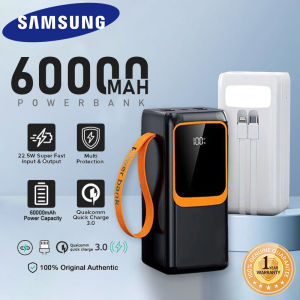Samsung Original Power Bank 10000mah Fast Charger Builtin 2 Cables Capacity Display High Capacity