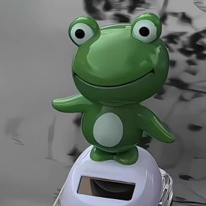 Creative Frog Car Decorative Figurine Head Shaking Car Tail Trunk Decoration Handmade Toy Office Decoration Car Interior Accessories