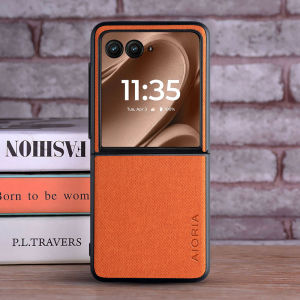 Case for Motorola Razr 50 Ultra Textile Leather Fashion Soft TPU Hard PC 3 in1 material for Razr 50 Ultra Case funda Coqua