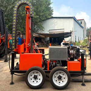Customized High quality 200m Crawler Diesel Engine water well drilling machine borehole rig mine drilling rig