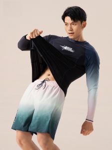 361 Mens Swimming Suit Long Sleeve Casual Beach Surfing Leisure Breathable Swimming Costume for Hot Springs Diving Surfing