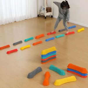 Balance Board Single Wooden Bridge Childrens Sensory Training Device Kindergarten Sports Cross River Stone Toy Equipment