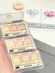Flortte Three-Color Concealer Palette Facial Shading Covering Acne under Eye Circles Brightening Womens Makeup Beauty Tool
