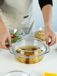 UTD Glass Casserole with Lid/Serving Bowl/Stackable Bowl w/ Cover (1000ml 1500ml 2000ml)