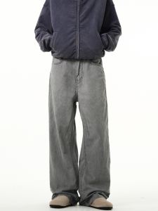 MADWITCH | Vintage Grey Straight Leg Dirtyfit Denim Pants