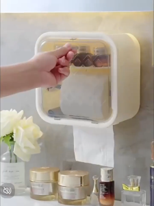 Hisoa Waterproof Bathroom Tissue Holder | No-Drill Wall Mounted | Anti-Rust Paper Dispenser for Toilet