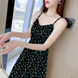 Váy Midi Chữ a Không Tay Cổ Tim in Họa Tiết Động Vật Thoải Mái Cho Nữ Mùa Hè 2024 Phong Cách Hàn Quốc Váy Dài Vừa Vặn