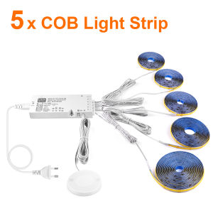 1-6 Sets 110V 220V COB Led Strip Parallel Lights Flexible LED Tape Dimmable Touch Sensor Switch For Under Cabinet Lamp Backlight