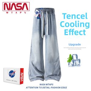 NASA WTAPS | Refreshing College Style Mens Summer Set Tencel Jeans
