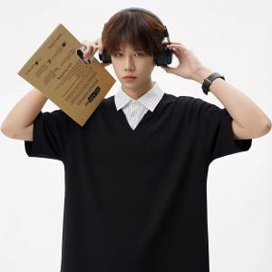 ZHUOCAN | Áo Polo Tay Ngắn Phong Cách Học Đường Cleanfit High Intellisense