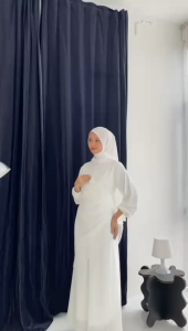 Ayra Dress Baju Gamis Wanita Kondangan Jumbo Ld 120 Size M L XL XXL Ceruty Babydoll Full Furing