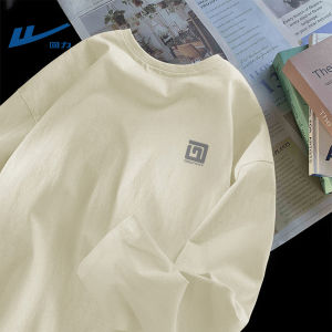 Áo Thun Cotton Dài Tay Cổ Tròn Rộng Rãi Cho Nam Mùa Xuân Thu Thường Ngày in Họa Tiết Hình Học Áo Lót Cotton Nguyên Chất