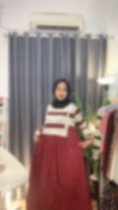 Moana Dress Gamis Wanita Terbaru Knit Premium Stripe Mix Rayon