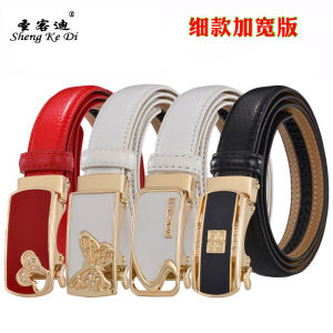 Thắt Lưng Da Thật Tự Động Thời Trang Cho Nữ Thắt Lưng Da Bò Hai Lớp Phong Cách Thường Ngày Thắt Lưng Trang Trí Quần Jeans Màu Trắng