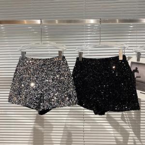 Sparkling Beaded Zippered Night Club Short Pants