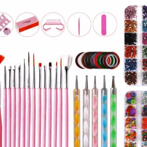 Kuas Lukis Kuku Peralatan Nail Art Dotting Tools - 38 In1 Brush Set