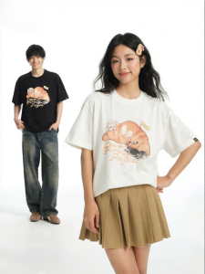 dangerouspeople | Cat and Dog Print Lazy Loose Casual Couple T-Shirt