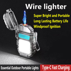 Flashlight Lighter Rechargeable Lighters Multifunctional Flashlight Japan Original Keychain Military Waterproof Original ARC Lighter High Power Strong Light Rechargeable Waterproof Double Arc Lighter Mini Emergency Light Unique Style for Smoke LED Torch