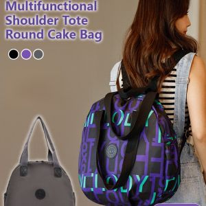 Womens Sling Bag Multifunctional Dual-purpose Round Shoulder Bag Waterproof Backpack Portable Travel Handbag