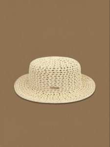 Vintage Style Braided Straw Sun Hat for Beach Vacation