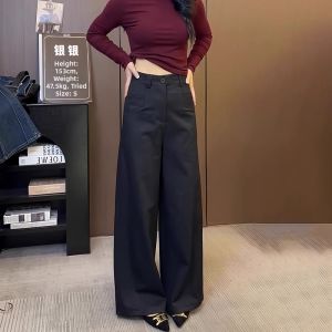 High Waisted Straight Leg Casual Pants