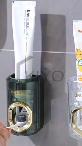 KIYO Rak Sikat Gigi Dispenser Odol Gigi Satuan Motif Transparan Estetik Elegan Cantik│Dispenser Odol Gigi Transparan Model Tempel Dinding Kuat Kokoh│Dispenser Odol Gigi Simple Elegan Aesthetic